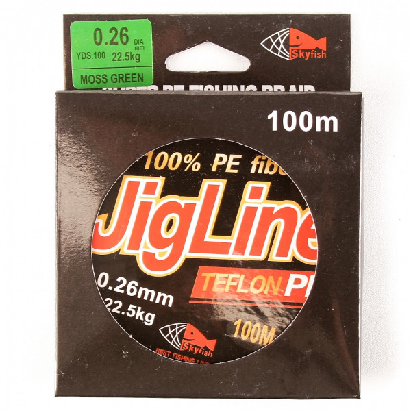 Шнур плетеный JigLine Teflon PE 0,35 мм 100 метров в Москве